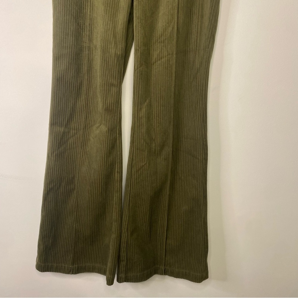 Cider Corduroy Green Wide Flare Leg High Waisted Trouser Pants XS 90s Y2K Office - Picture 2 of 12
